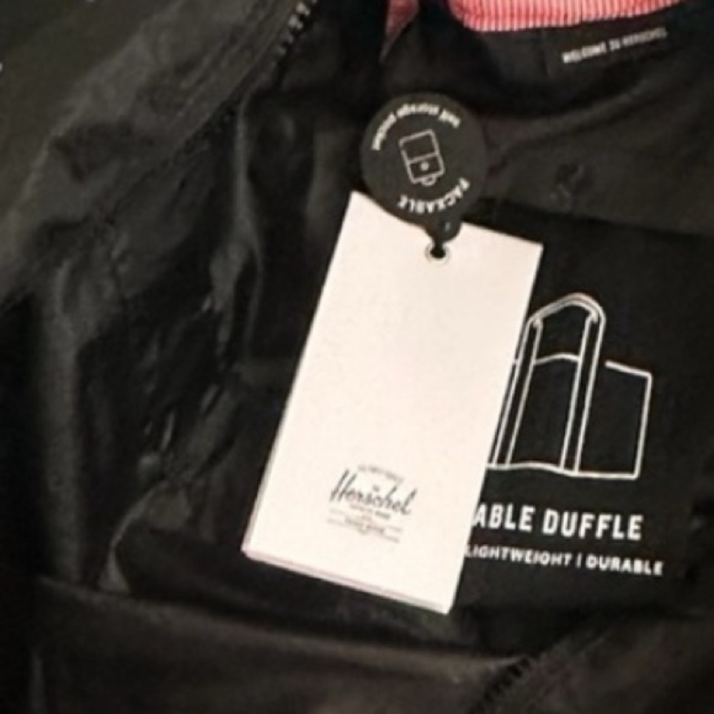 Herschel Self Folding Black Nylon Tote Bag - Picture 11 of 11